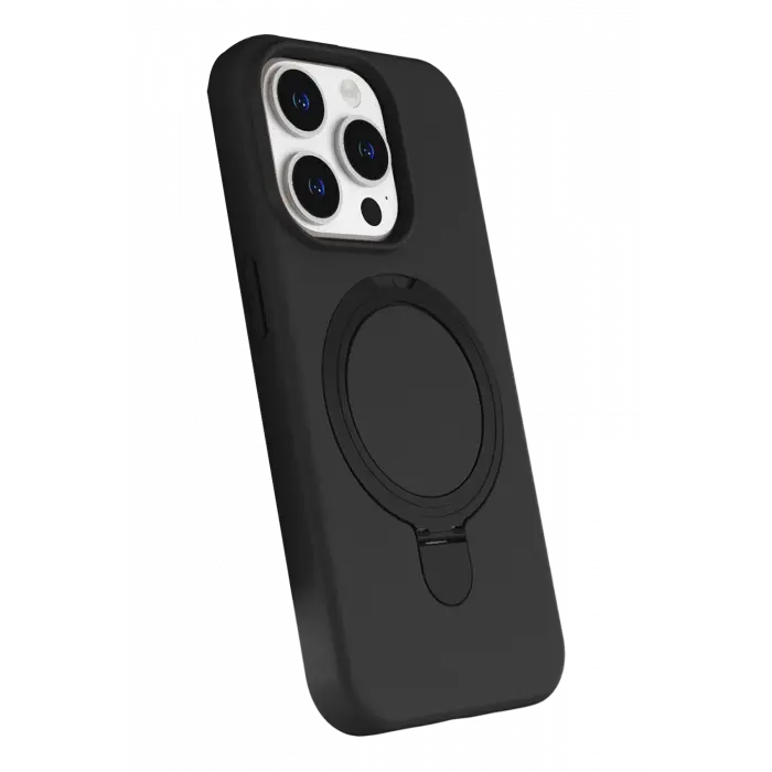 Lopard Apple İphone 15 Pro Max Regal Magsafe Standlı Kapak - Siyah