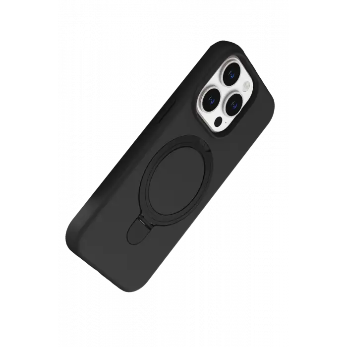 Lopard Apple İphone 15 Pro Max Regal Magsafe Standlı Kapak - Siyah