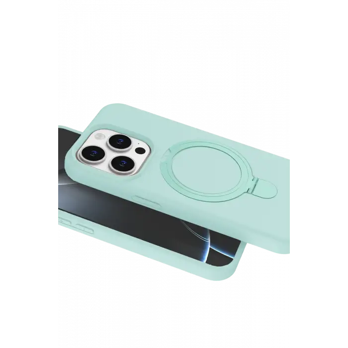 Lopard Apple İphone 15 Pro Max Regal Magsafe Standlı Kapak - Su Yeşili