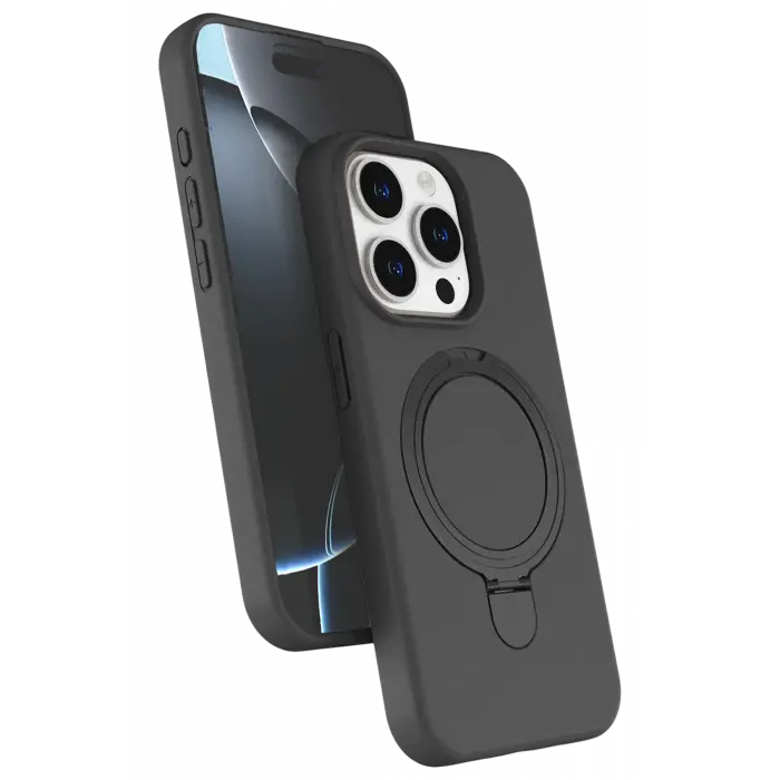 Lopard Apple İphone 15 Pro Max Regal Magsafe Standlı Kapak - Titan Gri