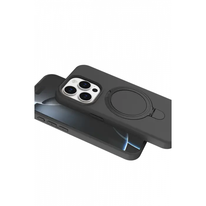 Lopard Apple İphone 15 Pro Max Regal Magsafe Standlı Kapak - Titan Gri