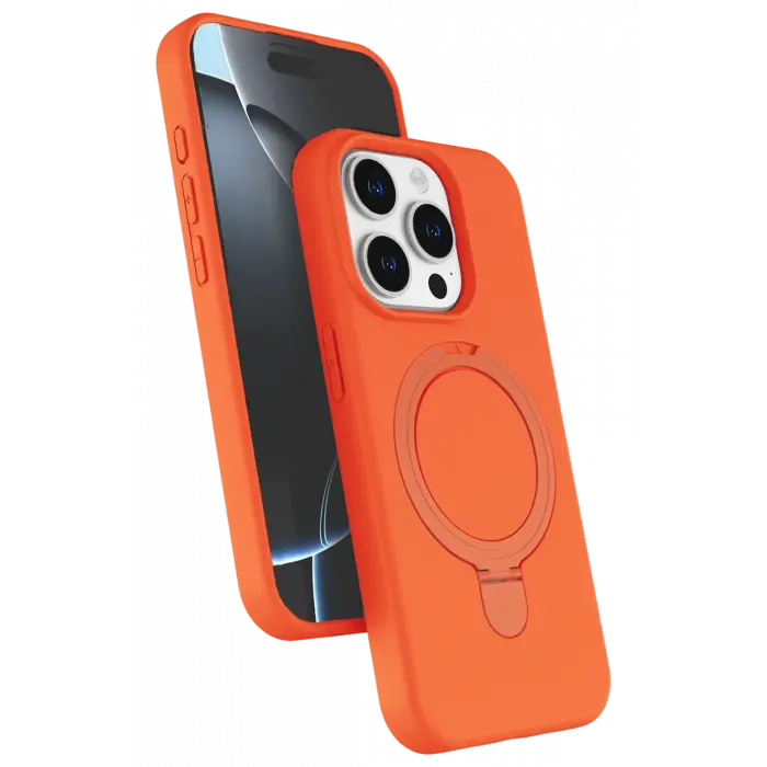 Lopard Apple İphone 15 Pro Max Regal Magsafe Standlı Kapak - Turuncu