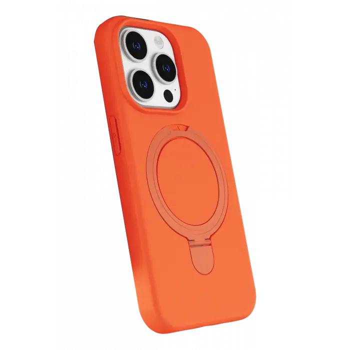 Lopard Apple İphone 15 Pro Max Regal Magsafe Standlı Kapak - Turuncu