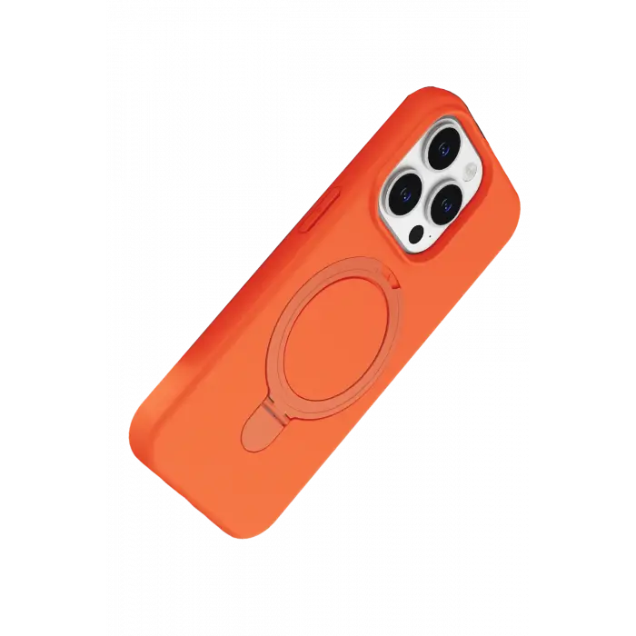 Lopard Apple İphone 15 Pro Max Regal Magsafe Standlı Kapak - Turuncu