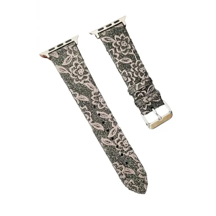 Lopard Apple Watch 38mm Creeper Desenli Kordon - Kahverengi