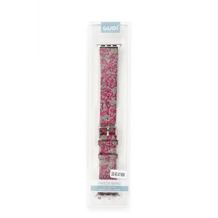 Lopard Apple Watch 38mm Creeper Desenli Kordon - Pembe
