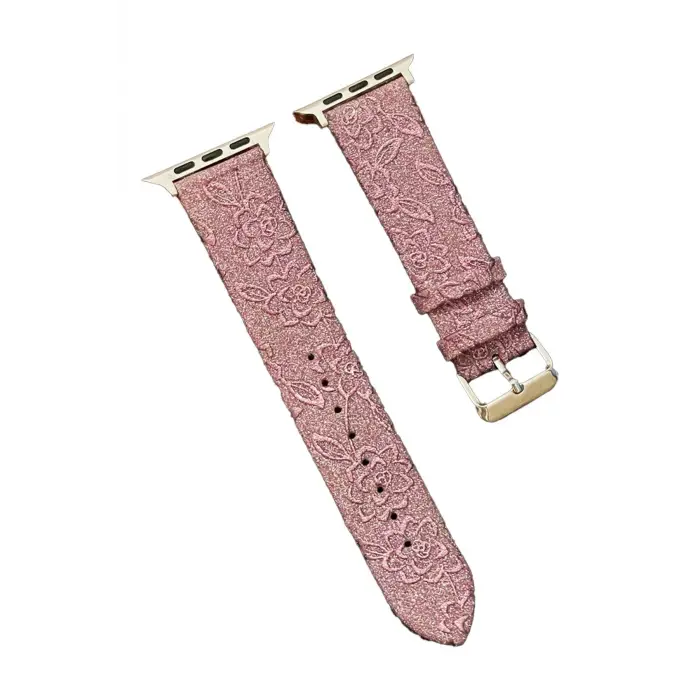 Lopard Apple Watch 38mm Creeper Desenli Kordon - Rose Gold