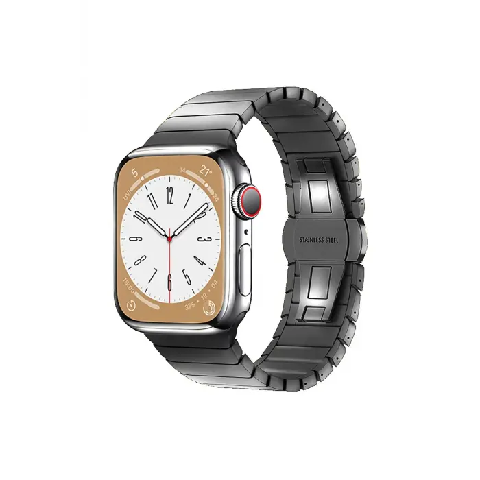 Lopard Apple Watch 38mm Kr413 Fine Steel Kordon - Füme