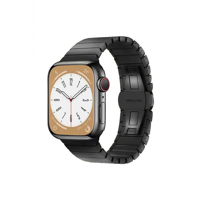 Lopard Apple Watch 38mm Kr413 Fine Steel Kordon - Siyah