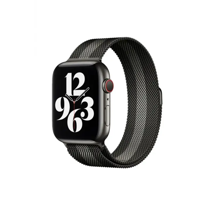 Lopard Apple Watch 38mm Metal Mıknatıslı Kordon - Siyah-beyaz