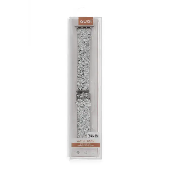 Lopard Apple Watch 38mm Starry Taşlı Kordon - Gümüş