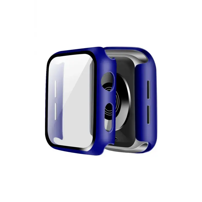 Lopard Apple Watch 41mm Camlı Kasa Ekran Koruyucu - Lacivert