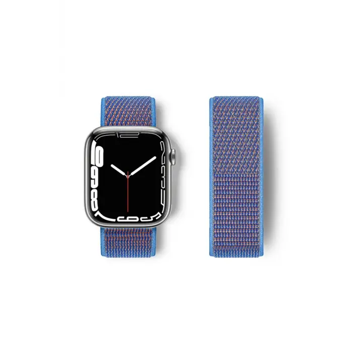 Lopard Apple Watch 42mm Hasırlı Cırtcırtlı Kordon - Mor