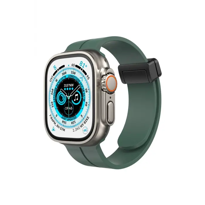 Lopard Apple Watch 42mm Kr412 Elegance Stylısh Kordon - Koyu Yeşil