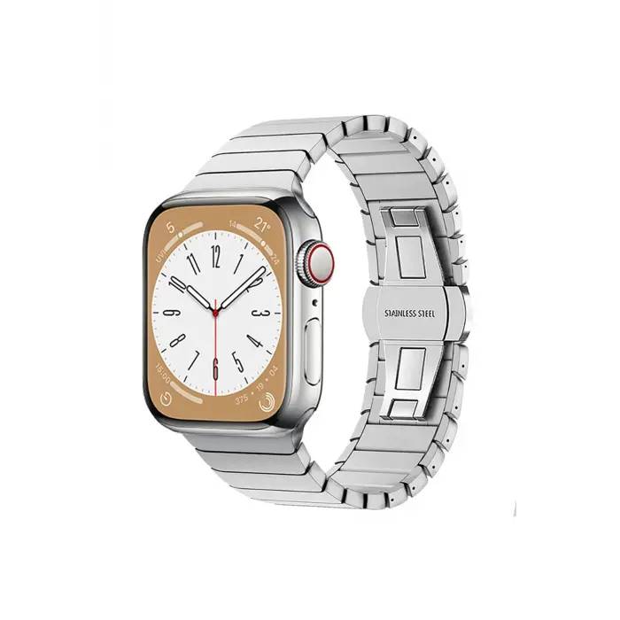 Lopard Apple Watch 42mm Kr413 Fine Steel Kordon - Gümüş