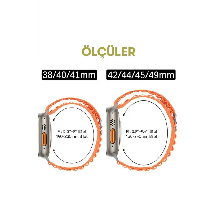 Lopard Apple Watch 42mm Mountain Kordon - Gri