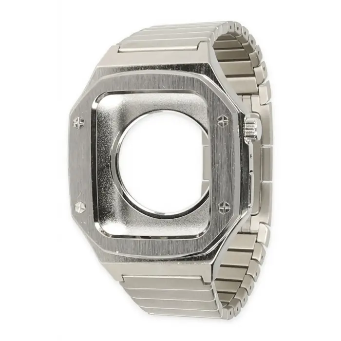 Lopard Apple Watch 45mm Kr409 Metal Kordon - Gümüş