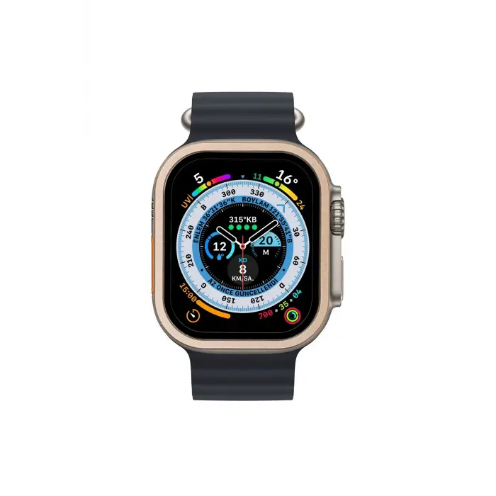Lopard Apple Watch Ultra 49mm Alüminyum Kasa Cam Ekran Koruyucu - Gold