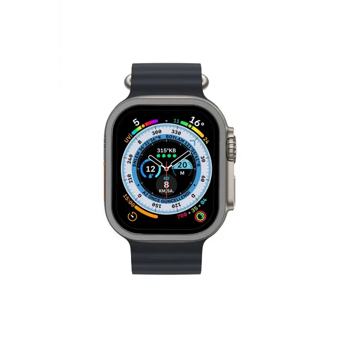 Lopard Apple Watch Ultra 49mm Alüminyum Kasa Cam Ekran Koruyucu - Gri