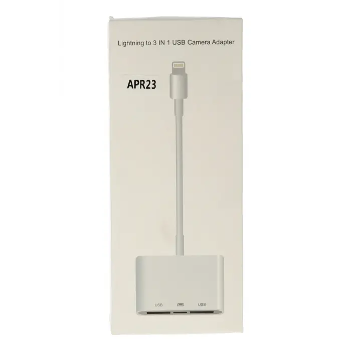 Lopard Apr23 Iphone Otg 3in1 - Beyaz