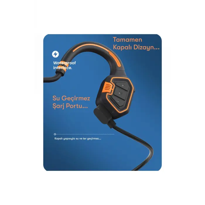 Lopard As9 Suya Dayanıklı Bluetooth Kulaklık - Siyah