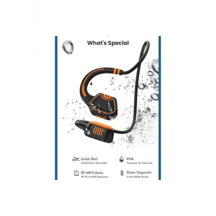 Lopard As9 Suya Dayanıklı Bluetooth Kulaklık - Siyah