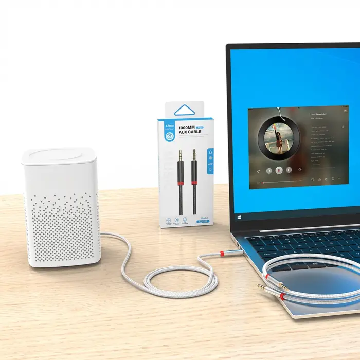 Lopard Au-707 Örgü Tasarımlı Aux Audio Kablo 3.5mm 1m