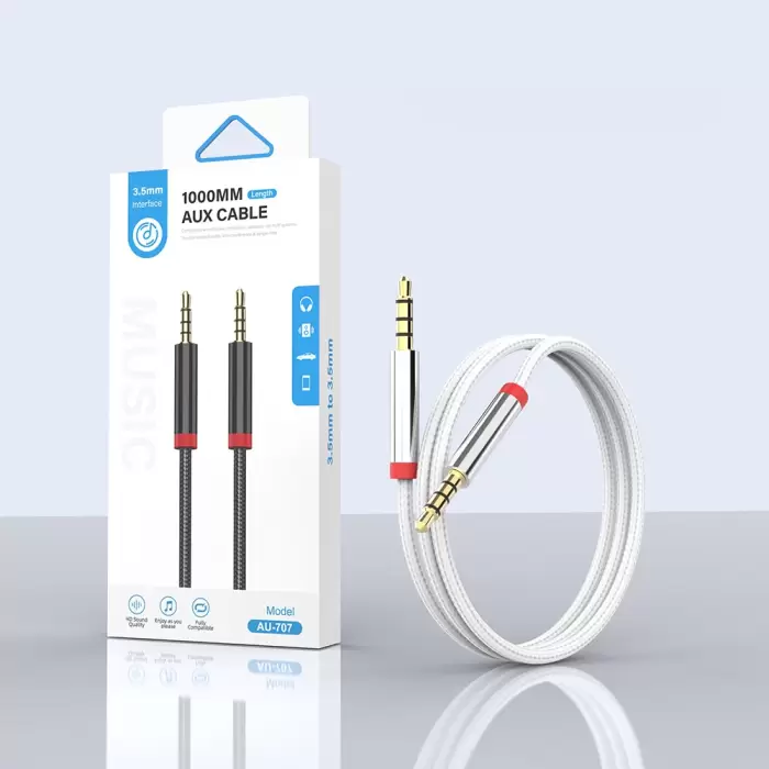 Lopard Au-707 Örgü Tasarımlı Aux Audio Kablo 3.5mm 1m