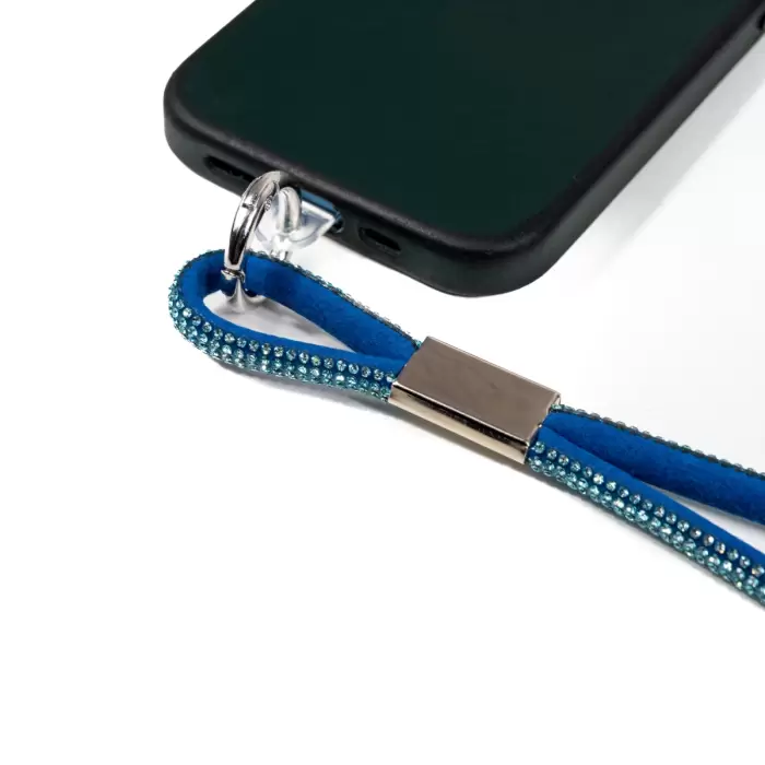 Lopard Cep Telefonu Yarım Taşlı Halat İp Cep Telefonu El Askısı 95cm
