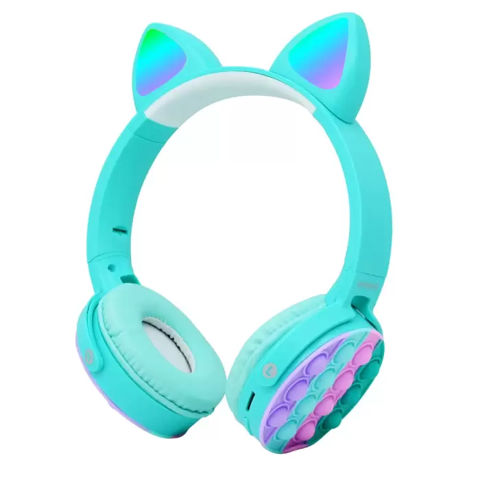 Lopard CXT-950 RGB Led Işıklı Kedi Kulağı Band Tasarımı Ayarlanabilir Katlanabilir Kulak Üstü Bluetooth Kulaklık
