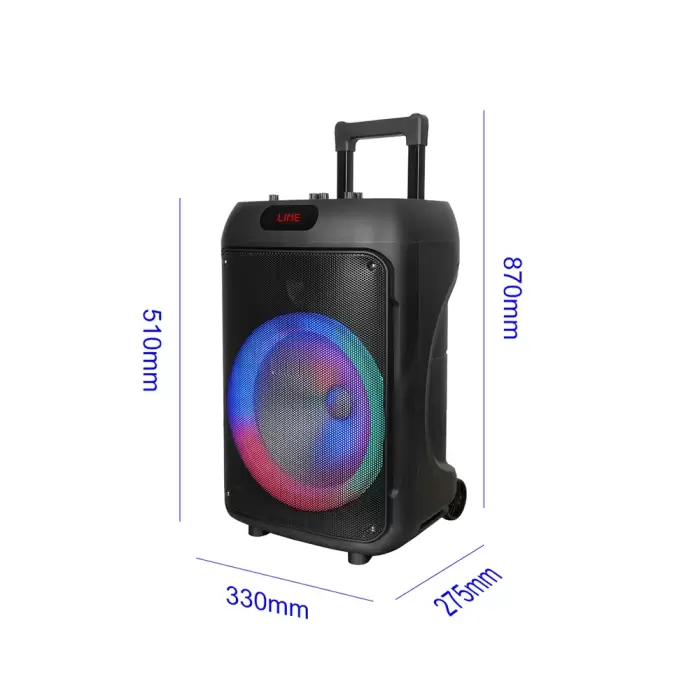 Lopard Gd-1203 Dijital Led Göstergeli Fm Radyolu Mikrofonlu Rgb Tws 12 İnç Stereo Bass Kablosuz Karaoke Hoparlör