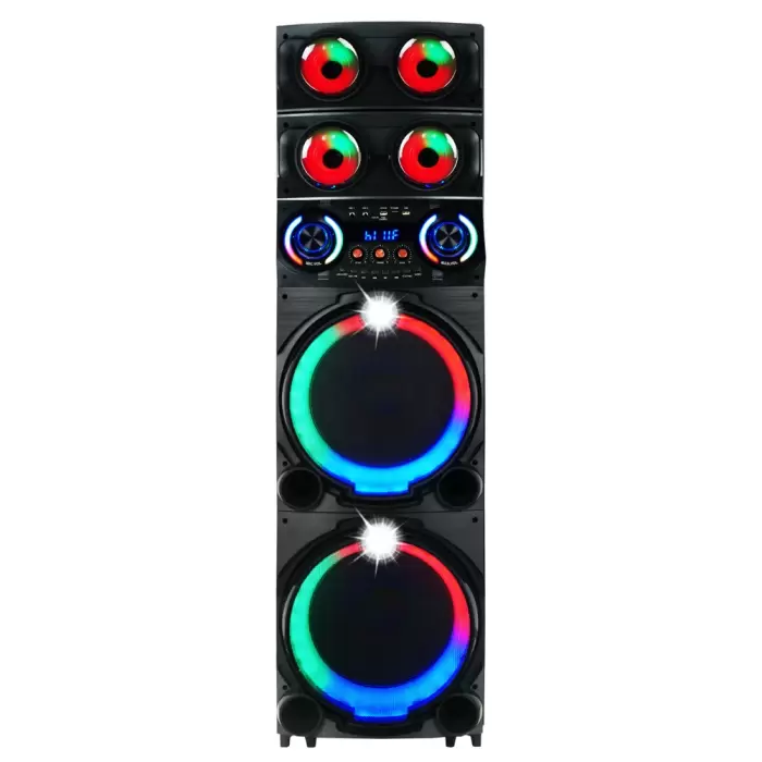 Lopard Gd-2126 Dijital Led Göstergeli Fm Radyolu Mikrofonlu Rgb Tws Çift 12 İnç Stereo Bass Kablosuz Karaoke Hoparlör