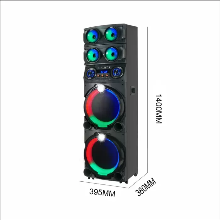 Lopard Gd-2126 Dijital Led Göstergeli Fm Radyolu Mikrofonlu Rgb Tws Çift 12 İnç Stereo Bass Kablosuz Karaoke Hoparlör