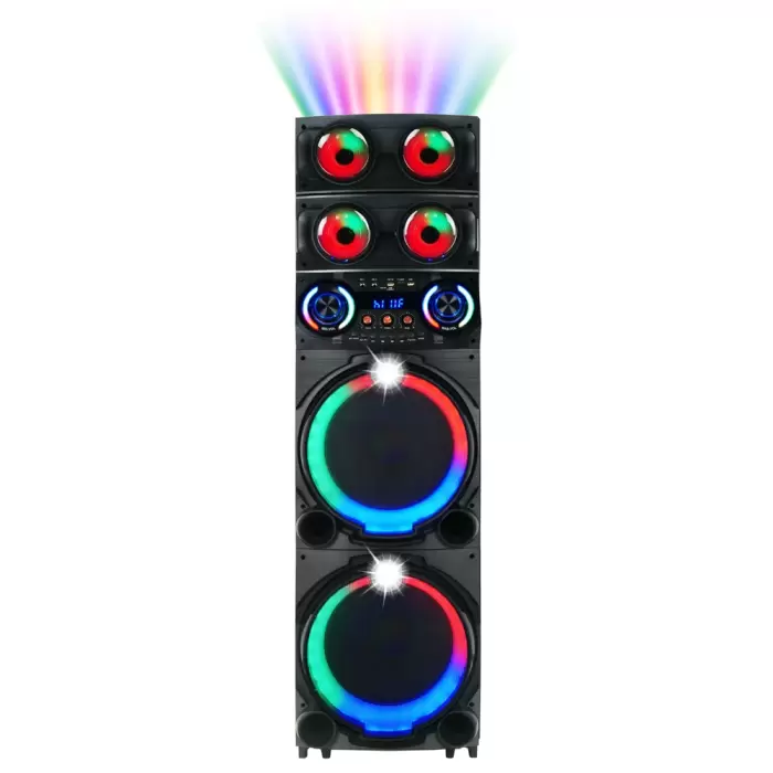 Lopard Gd-2126 Dijital Led Göstergeli Fm Radyolu Mikrofonlu Rgb Tws Çift 12 İnç Stereo Bass Kablosuz Karaoke Hoparlör