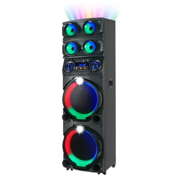 Lopard Gd-2126 Dijital Led Göstergeli Fm Radyolu Mikrofonlu Rgb Tws Çift 12 İnç Stereo Bass Kablosuz Karaoke Hoparlör