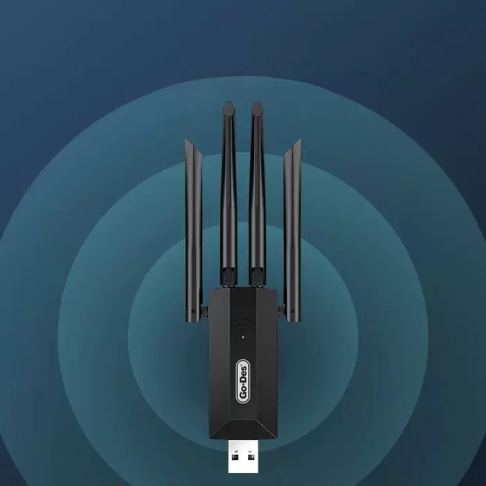 Lopard Gd-bt318 Çift Bantlı 1200m 300mbps 4 Antenli Kablosuz İnternet Sağlayıcı Usb Wifi Adaptör