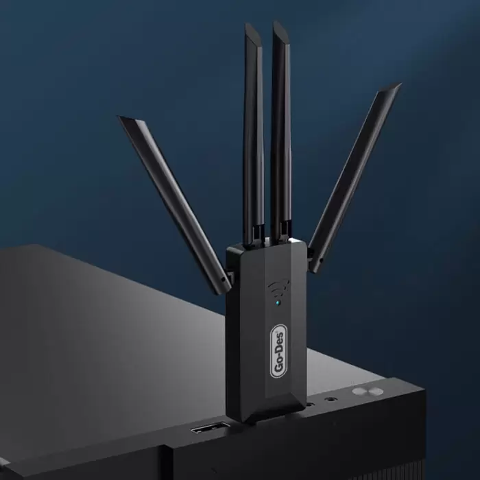 Lopard Gd-bt318 Çift Bantlı 1200m 300mbps 4 Antenli Kablosuz İnternet Sağlayıcı Usb Wifi Adaptör