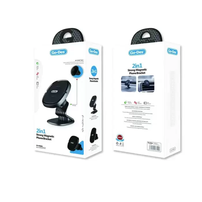 Lopard Gd-hd666s Güçlü Magnetik 360° Dönebilen 2in1 Havalandırma Ve Düz Zemin Araç Telefon Tutucu