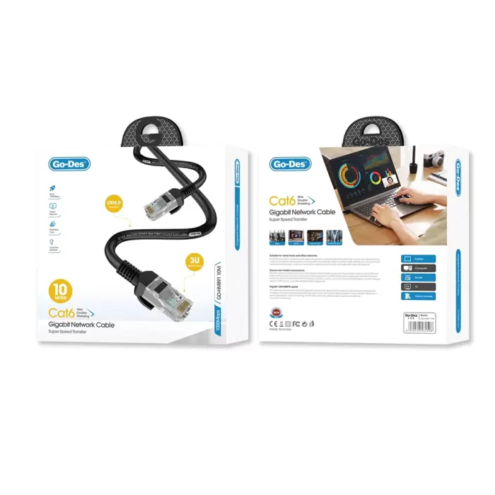 Lopard Gd-hm891 1000mbps Aktarım Hızlı Rj45 Ethernet Kablosu 10m