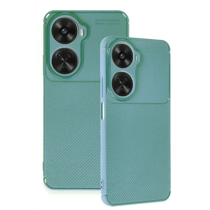 Lopard Huawei Nova 12 Se Kılıf Auto Focus Karbon Kapak - Koyu Yeşil