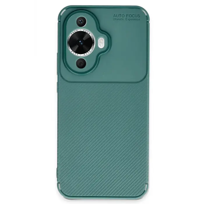 Lopard Huawei Nova 12s Kılıf Auto Focus Karbon Kapak - Koyu Yeşil