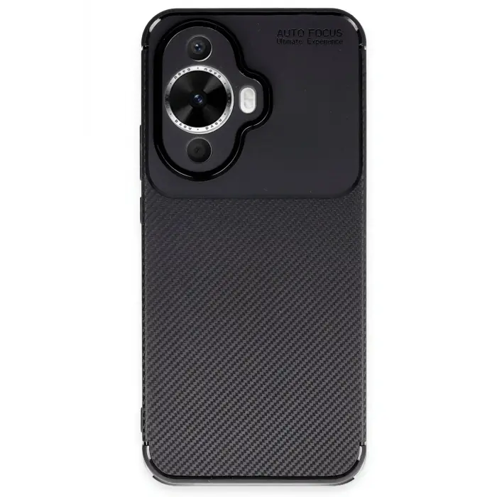 Lopard Huawei Nova 12s Kılıf Auto Focus Karbon Kapak - Siyah