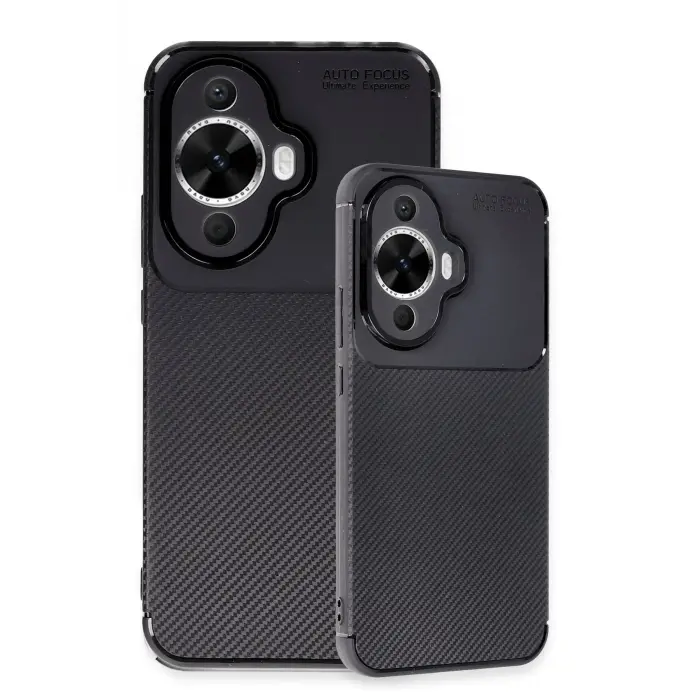 Lopard Huawei Nova 12s Kılıf Auto Focus Karbon Kapak - Siyah