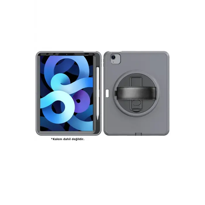 Lopard İpad 2022 10.9 (10.nesil) Kılıf Hand Strap Tablet Kılıfı - Gri