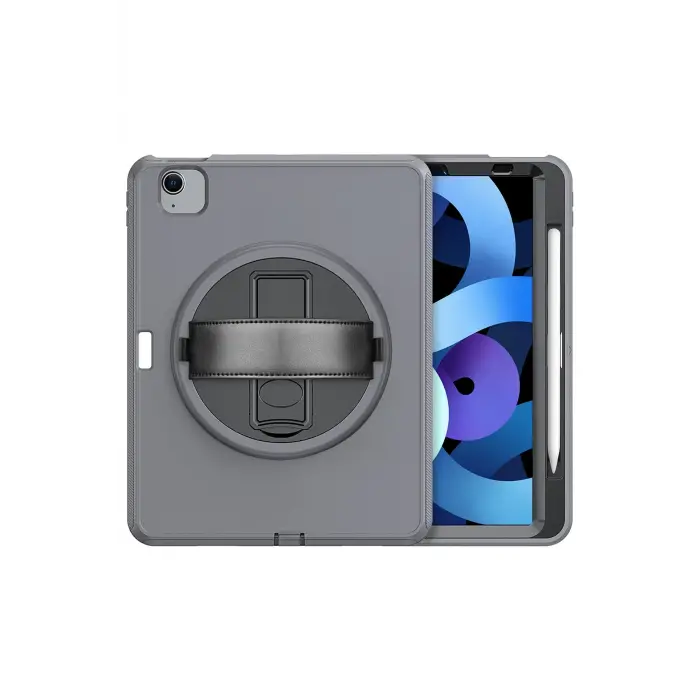 Lopard İpad 2022 10.9 (10.nesil) Kılıf Hand Strap Tablet Kılıfı - Gri