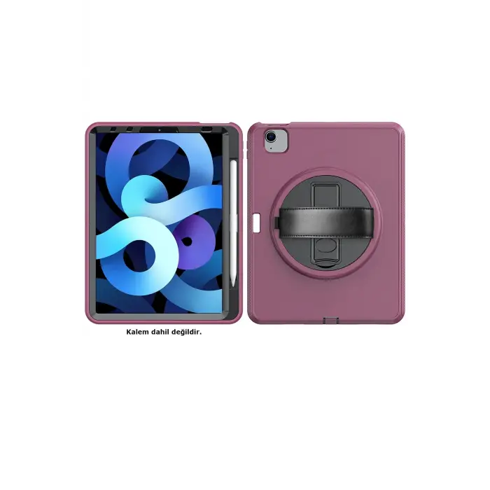 Lopard İpad 2022 10.9 (10.nesil) Kılıf Hand Strap Tablet Kılıfı - Mürdüm