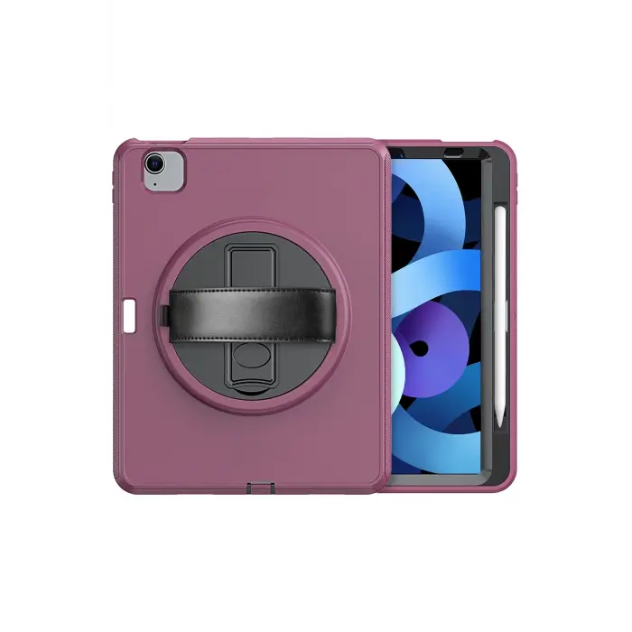 Lopard İpad 2022 10.9 (10.nesil) Kılıf Hand Strap Tablet Kılıfı - Mürdüm