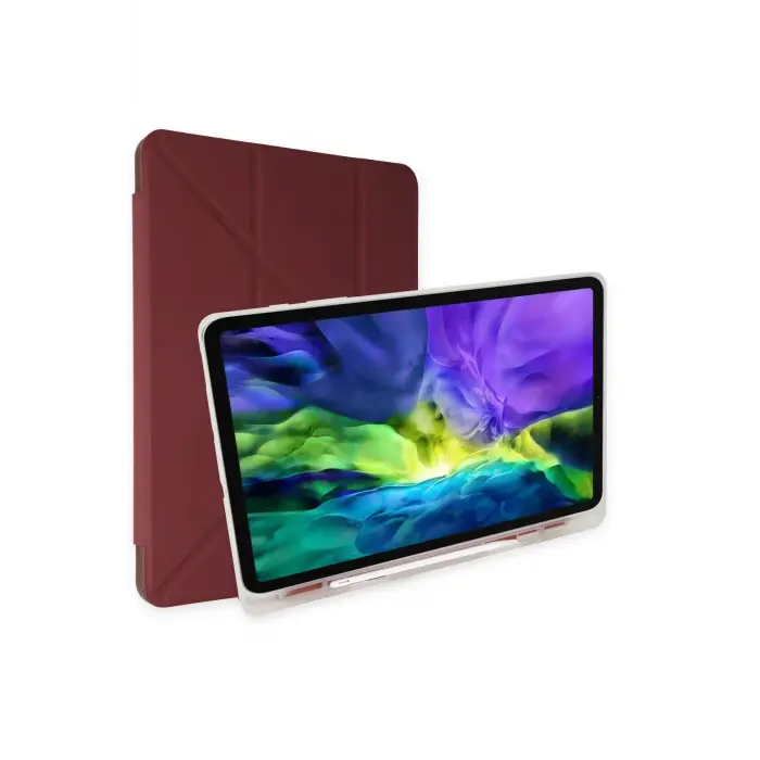 Lopard İpad 2022 10.9 (10.nesil) Kılıf Kalemlikli Mars Tablet Kılıfı - Mürdüm