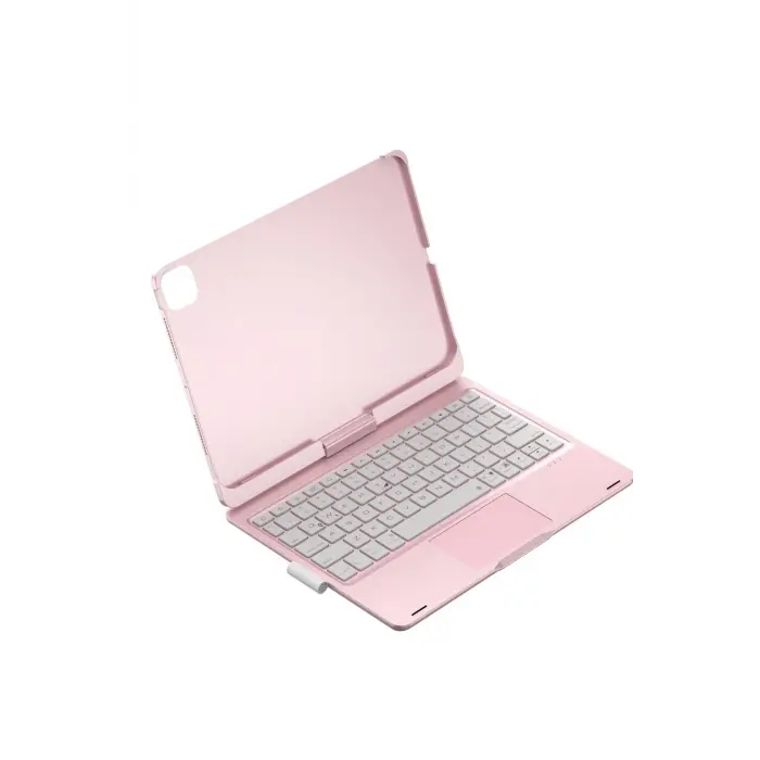 Lopard İpad Pro 11 (2024) F11 Ats Kılıf Magic Dönen Klavyeli Tablet Kılıf - Pembe