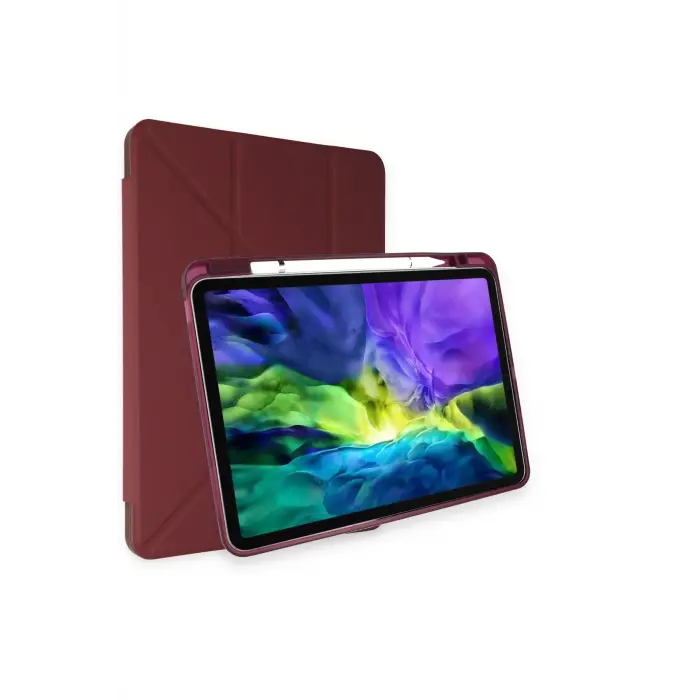 Lopard İpad Pro 11 (2024) Kılıf Kalemlikli Mars Tablet Kılıfı - Mürdüm